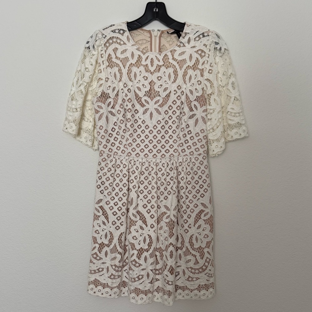 BCBG MaxAzria White Cream Lace Dress